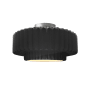 Justice Design Group Radiance 15" Wide LED Semi-Flush Ceiling Fixture with a Ceramic Gloss Black Shade Brushed Nickel