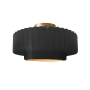 Justice Design Group Radiance 15" Wide Semi-Flush Ceiling Fixture with a Ceramic Carbon Matte Black and Champagne Gold Shade Polished Brass