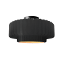Justice Design Group Radiance 15" Wide Semi-Flush Ceiling Fixture with a Ceramic Carbon Matte Black and Champagne Gold Shade Matte Black