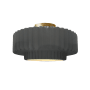 Justice Design Group Radiance 15" Wide LED Semi-Flush Ceiling Fixture with a Ceramic Gloss Grey Shade Polished Brass