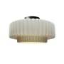 Justice Design Group Radiance 15" Wide LED Semi-Flush Ceiling Fixture with a Ceramic Matte White Shade Matte Black