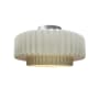 Justice Design Group Radiance 15" Wide LED Semi-Flush Ceiling Fixture with a Ceramic Matte White Shade Brushed Nickel