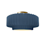 Justice Design Group Radiance 15" Wide Semi-Flush Ceiling Fixture with a Ceramic Midnight Sky and Matte White Shade Polished Brass