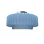 Justice Design Group Radiance 15" Wide LED Semi-Flush Ceiling Fixture with a Ceramic Sky Blue Shade Brushed Nickel
