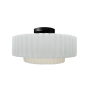 Justice Design Group Radiance 15" Wide LED Semi-Flush Ceiling Fixture with a Ceramic Gloss White Shade Matte Black