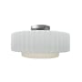 Justice Design Group Radiance 15" Wide LED Semi-Flush Ceiling Fixture with a Ceramic Gloss White Shade Brushed Nickel