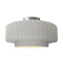 Justice Design Group Radiance 17" Wide Semi-Flush Ceiling Fixture with a Ceramic Bisque Shade Brushed Nickel