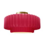 Justice Design Group Radiance 17" Wide LED Semi-Flush Ceiling Fixture with a Ceramic Cerise Shade Polished Brass