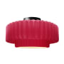 Justice Design Group Radiance 17" Wide LED Semi-Flush Ceiling Fixture with a Ceramic Cerise Shade Matte Black