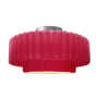 Justice Design Group Radiance 17" Wide LED Semi-Flush Ceiling Fixture with a Ceramic Cerise Shade Brushed Nickel