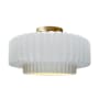 Justice Design Group Radiance 17" Wide Semi-Flush Ceiling Fixture with a Ceramic Gloss White Shade Polished Brass