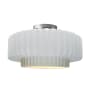 Justice Design Group Radiance 17" Wide Semi-Flush Ceiling Fixture with a Ceramic Gloss White Shade Brushed Nickel