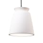 Justice Design Group Radiance 8" Wide LED Mini Pendant with Bisque Shade from the Trapezoid Series Matte Black