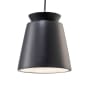 Justice Design Group Radiance 8" Wide LED Mini Pendant with Carbon Shade from the Trapezoid Series Polished Chrome