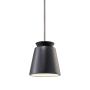Justice Design Group Radiance 8" Wide Mini Pendant with a Ceramic Carbon Matte Black Shade Polished Chrome