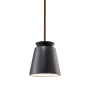 Justice Design Group Radiance 8" Wide Mini Pendant with a Ceramic Carbon Matte Black Shade Dark Bronze