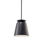 Justice Design Group Radiance 8" Wide Mini Pendant with a Ceramic Carbon Matte Black Shade Brushed Nickel