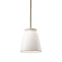 Justice Design Group Radiance 8" Wide LED Mini Pendant with a Ceramic Matte White Shade Antique Brass