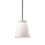 Justice Design Group Radiance 8" Wide LED Mini Pendant with a Ceramic Matte White Shade Brushed Nickel