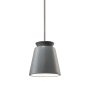 Justice Design Group Radiance 8" Wide Mini Pendant with a Ceramic Pewter Green Shade Polished Chrome