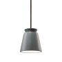 Justice Design Group Radiance 8" Wide Mini Pendant with a Ceramic Pewter Green Shade Dark Bronze