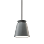 Justice Design Group Radiance 8" Wide Mini Pendant with a Ceramic Pewter Green Shade Matte Black