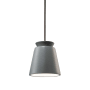 Justice Design Group Radiance 8" Wide Mini Pendant with a Ceramic Pewter Green Shade Brushed Nickel
