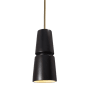 Justice Design Group Radiance 6" Wide Mini Pendant Carbon Matte Black / Antique Brass