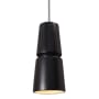 Justice Design Group Radiance 6" Wide Mini Pendant Carbon Matte Black / Polished Chrome
