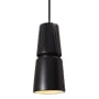 Justice Design Group Radiance 6" Wide Mini Pendant Carbon Matte Black / Matte Black