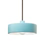 Justice Design Group Radiance 12" Wide Pendant with Reflecting Pool Ceramic Shade Dark Bronze