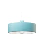 Justice Design Group Radiance 12" Wide Pendant with Reflecting Pool Ceramic Shade Brushed Nickel