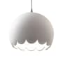 Justice Design Group Radiance 9" Wide LED Mini Pendant with Bisque Shade from the Scallop Series Brushed Nickel