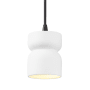 Justice Design Group Radiance 4" Wide LED Mini Pendant with a Ceramic Gloss White Shade Matte Black