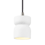 Justice Design Group Radiance 4" Wide LED Mini Pendant with a Ceramic Gloss White Shade Brushed Nickel