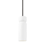 Justice Design Group Radiance 4" Wide Mini Pendant with Gloss White Ceramic Shade Matte Black