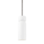 Justice Design Group Radiance 4" Wide LED Mini Pendant with Gloss White Ceramic Shade Brushed Nickel