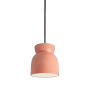 Justice Design Group Radiance 8" Wide Mini Pendant with a Ceramic Gloss Blush Shade Brushed Nickel