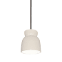 Justice Design Group Radiance 8" Wide Mini Pendant with a Ceramic Matte White Shade Brushed Nickel