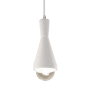 Justice Design Group Radiance 5" Wide LED Mini Pendant with a Ceramic Bisque Shade Polished Chrome