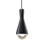 Justice Design Group Radiance 5" Wide LED Mini Pendant with a Ceramic Carbon Matte Black Shade Polished Chrome
