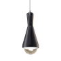 Justice Design Group Radiance 5" Wide LED Mini Pendant with a Ceramic Carbon Matte Black Shade Polished Chrome