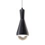 Justice Design Group Radiance 5" Wide LED Mini Pendant with a Ceramic Carbon Matte Black Shade Matte Black