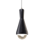 Justice Design Group Radiance 5" Wide LED Mini Pendant with a Ceramic Carbon Matte Black Shade Brushed Nickel