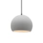 Justice Design Group Radiance 7" Wide Mini Pendant with a Ceramic Bisque Shade Matte Black