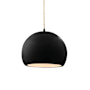 Justice Design Group Radiance 7" Wide LED Mini Pendant with Twisted Beige Cord and Black Gloss Shade Matte Black / Gloss Black