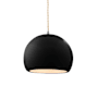 Justice Design Group Radiance 7" Wide LED Mini Pendant with Twisted Beige Cord and Black Gloss Shade Brushed Nickel / Gloss Black