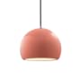 Justice Design Group Radiance 7" Wide LED Mini Pendant with a Ceramic Gloss Blush Shade Brushed Nickel