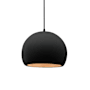 Justice Design Group Radiance 7" Wide Mini Pendant with a Ceramic Carbon Matte Black and Champagne Gold Shade Matte Black