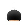 Justice Design Group Radiance 7" Wide LED Mini Pendant with a Ceramic Carbon Matte Black and Champagne Gold Shade Matte Black